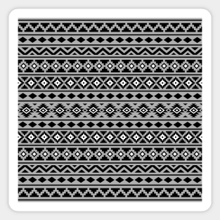 Aztec Essence Pattern II Black White Gray Sticker